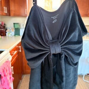 American Eagle Outfitters Black Tank Top with Bow Detail
